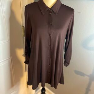 NWT New Directions button up shirt Dress / brown/size Large